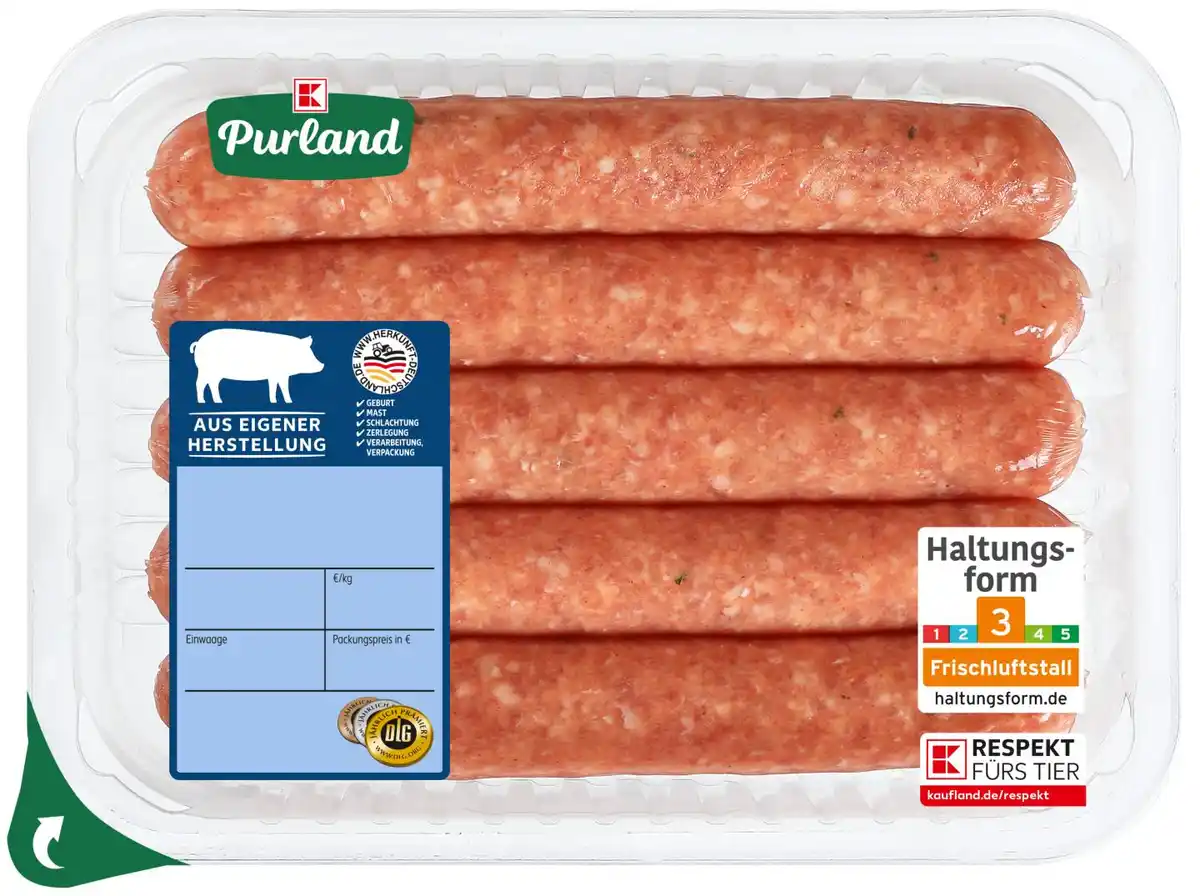 Bild 1 von K-PURLAND Chipolata-Bratwurst, 5 St. = 300-g-Packg.