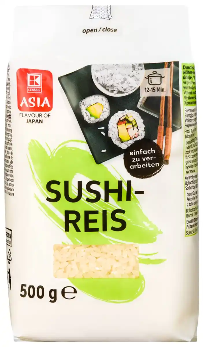 Bild 1 von K-CLASSIC ASIA Sushi-Reis, 500-g-Packg.