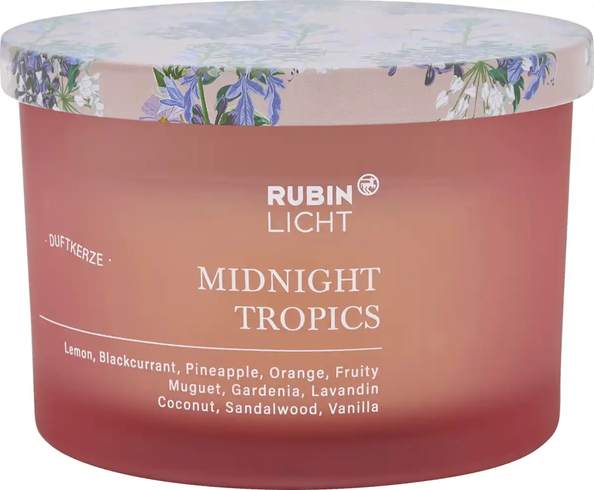 Bild 1 von RUBIN LICHT 3-Docht DG mit blumenbedrucktem Metallde