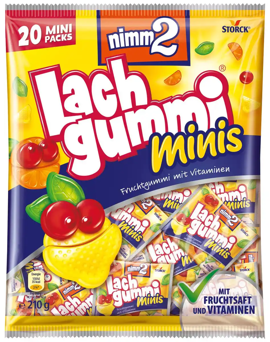 Bild 1 von STORCK Nimm 2 Lachgummi Mini, 20 Btl. = 210-g-Packg.
