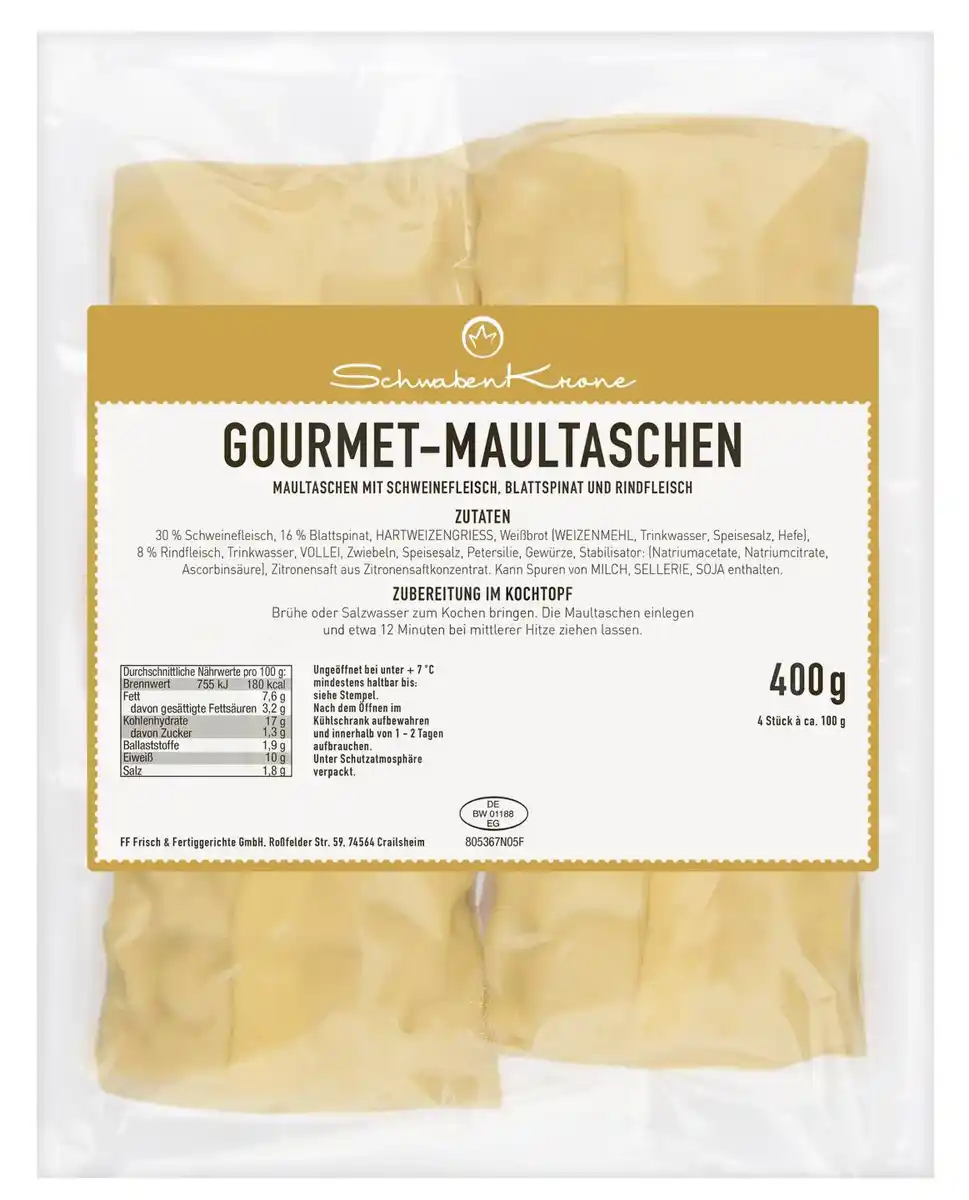 Bild 1 von SCHWABEN KRONE Maultaschen, 4 St. = 400-g-Packg.