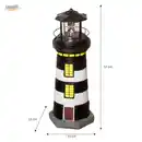 Bild 2 von Gartendeko Leuchtturm mit Solar schwarz/weiß, handbemalte Gartenfigur 37 cm hoch