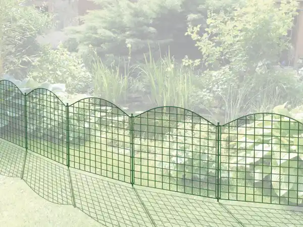 Bild 3 von 11tlg. Teichzaun Oberbogen, ca. 390 x 78,5 cm - Dunkelgrün