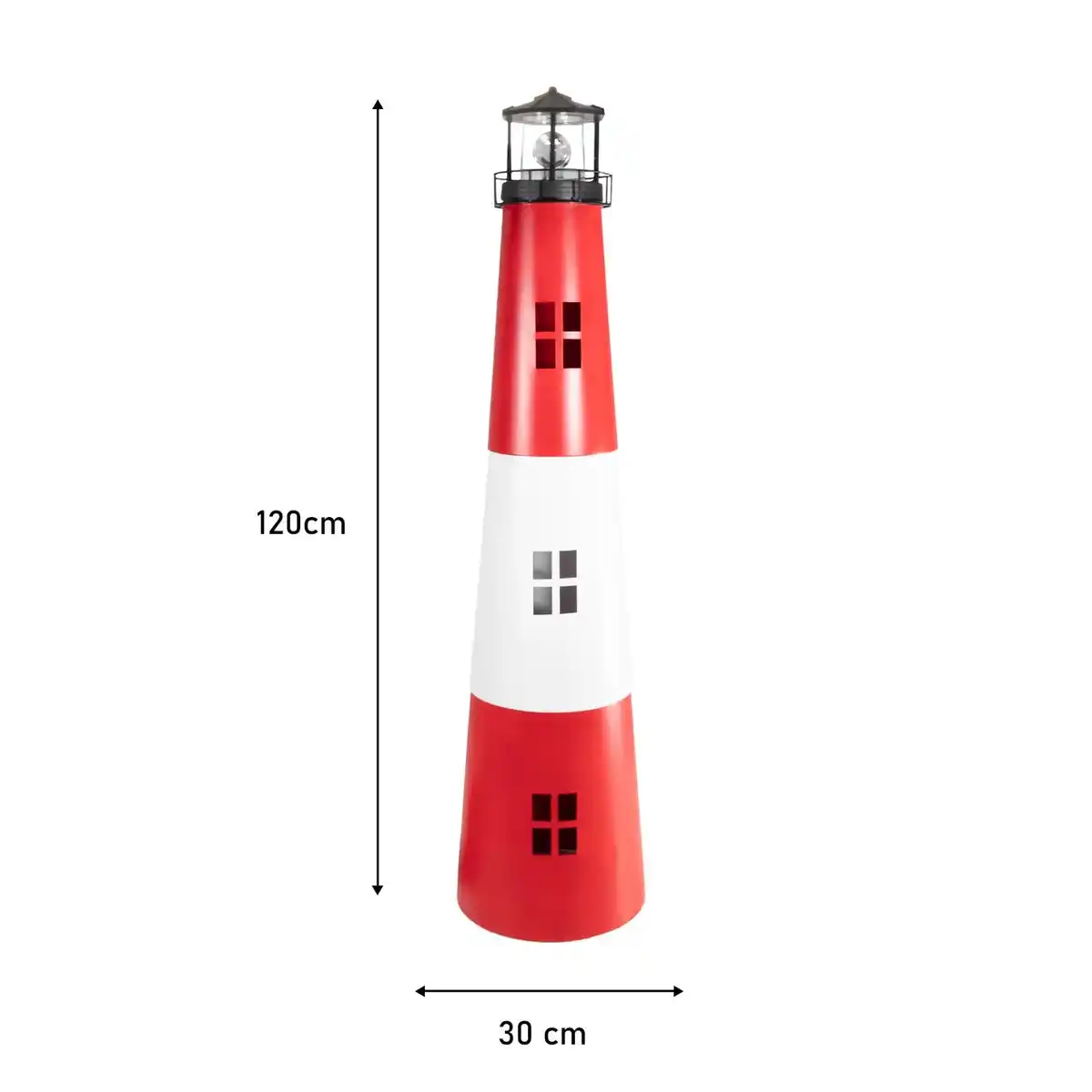 Bild 2 von Gartendeko Solar Leuchtturm mit rotierender LED-Beleuchtung 120 cm hoch