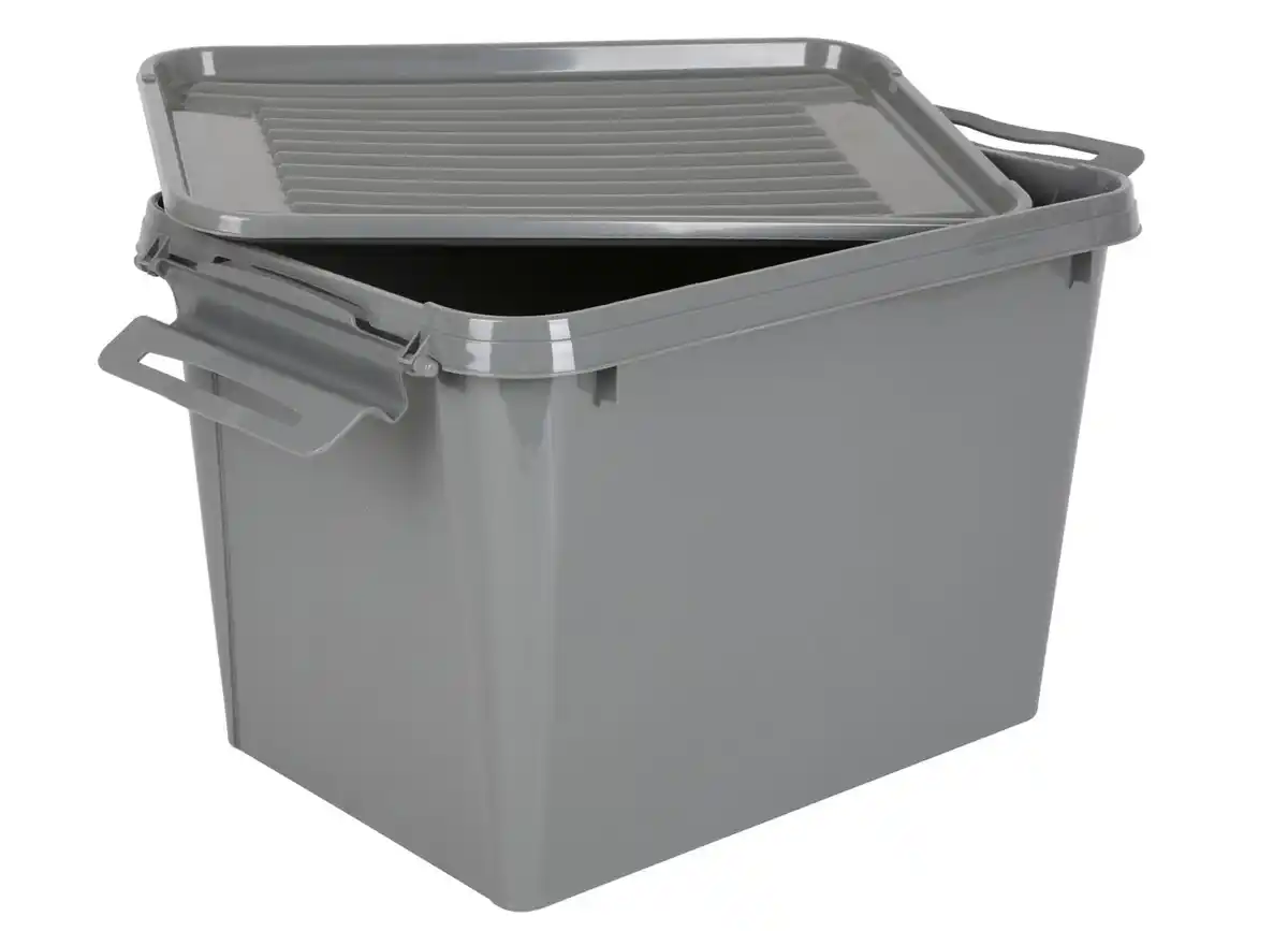 Bild 1 von Aufbewahrungsbox Recycled mit Deckel und Rollen 60L Grau