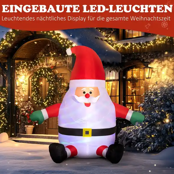 Bild 3 von HOMCOM Weihnachtsdeko 1,83 m Weihnachtsmann mit Lichtkugel aufblasbar LED-Licht