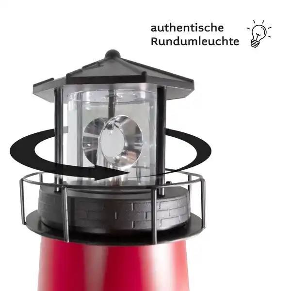 Bild 3 von Gartendeko Solar Leuchtturm mit rotierender LED-Beleuchtung 120 cm hoch