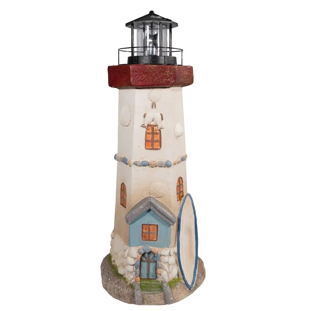 Bild 1 von Leuchtturm mit Solar-Rundum-Leuchte, rote Turmspitze