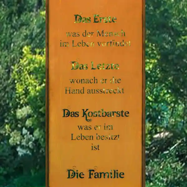 Bild 3 von Rost Gartenstecker Gartenschild Family