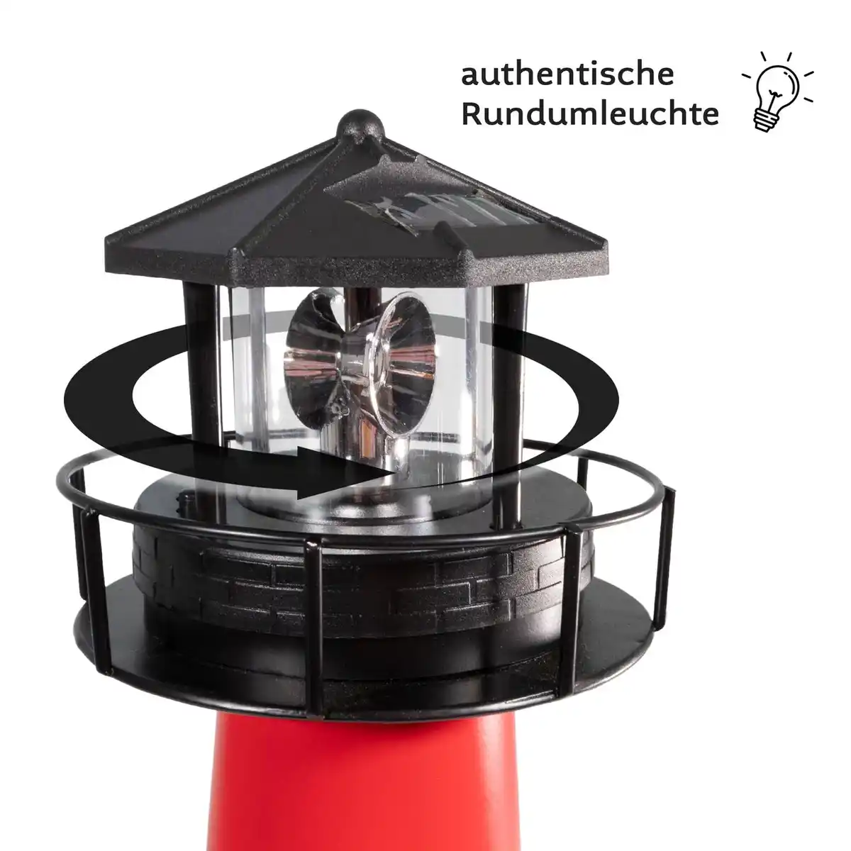 Bild 3 von Gartendeko Solar Leuchtturm mit rotierender LED-Beleuchtung 60 cm hoch