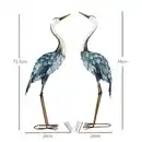 Bild 3 von 2er Set Gartenstatue Kraniche, 72,5/74 cm Gartenfigur, Skulptur für Balkon