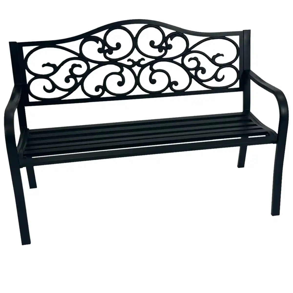 Bild 1 von Gartenbank 2-Sitzer 127 x 63 x 85 cm Stahl Schwarz