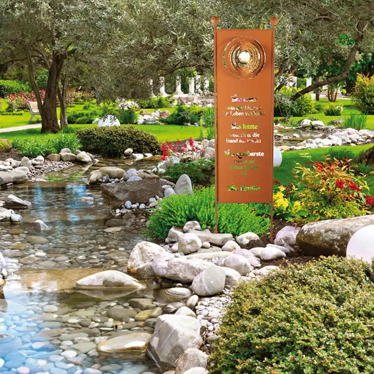 Bild 1 von Rost Gartenstecker Gartenschild Family