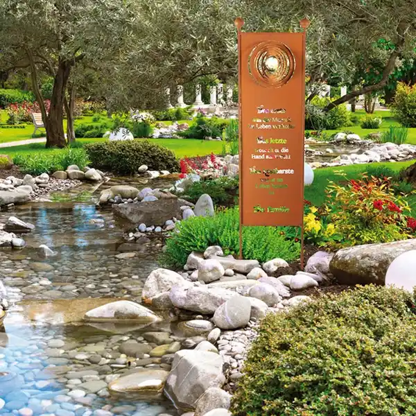 Bild 2 von Rost Gartenstecker Gartenschild Family