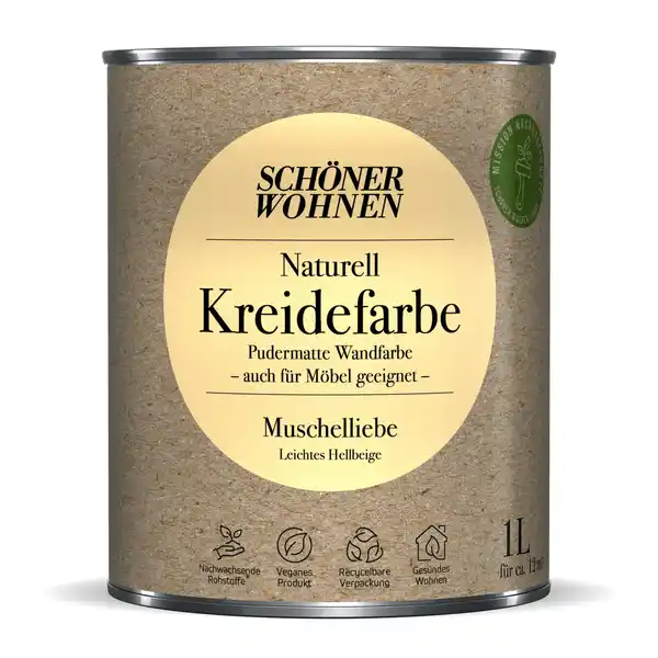 Bild 1 von Schöner Wohnen Farbe Naturell Kreidefarbe 'Muschelliebe' hellbeige matt 1 l