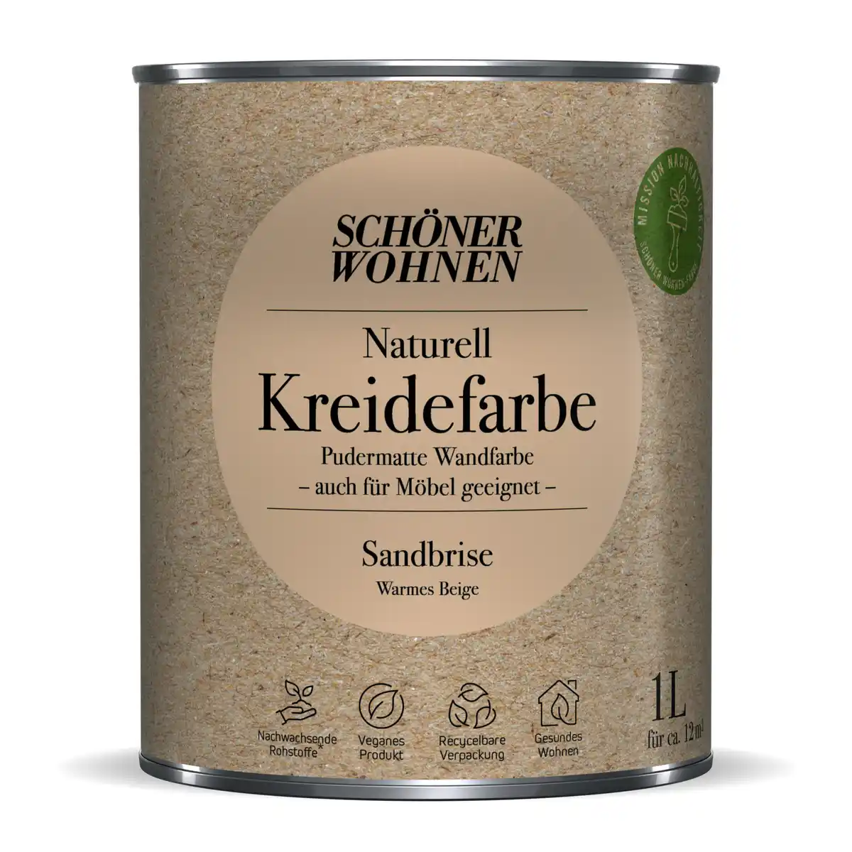 Bild 1 von Schöner Wohnen Farbe Naturell Kreidefarbe 'Sandbrise' beige matt 1 l