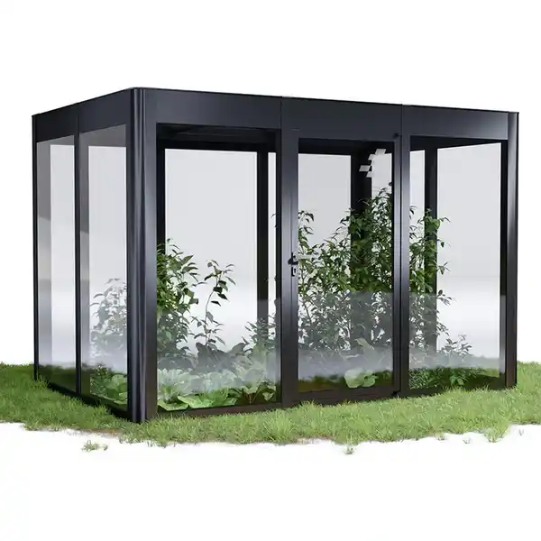 Bild 1 von SunElements Gewächshaus 'SunGarden Infinity 3.2' 338 x 233 cm mit 6 mm Acrylglas anthrazit-metallic