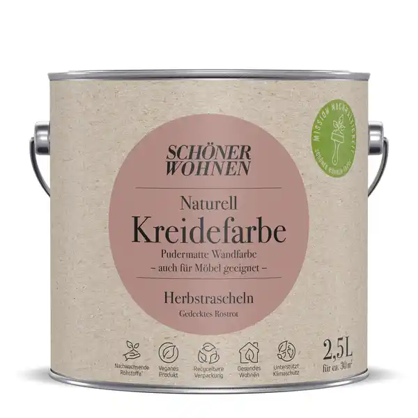 Bild 1 von Schöner Wohnen Farbe Naturell Kreidefarbe 'Herbstrascheln' rostrot matt 2,5 l