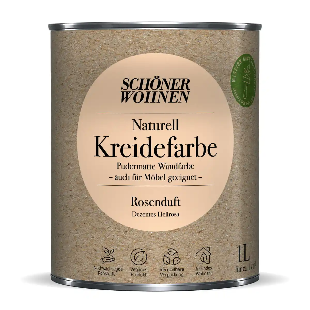 Bild 1 von Schöner Wohnen Farbe Naturell Kreidefarbe 'Rosenduft' hellrosa matt 1 l