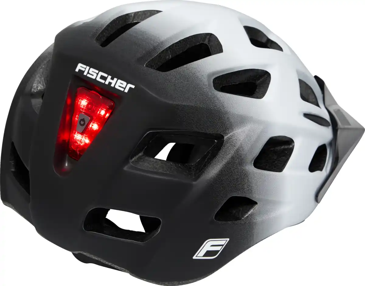 Bild 2 von IDEENWELT Fischer LED-Fahrradhelm Gr. S/M schwarz-weiß