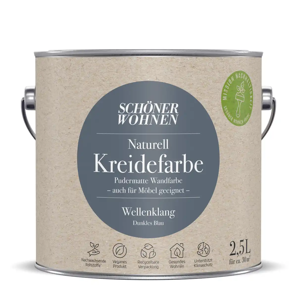 Bild 1 von Schöner Wohnen Farbe Naturell Kreidefarbe 'Wellenklang' dunkelblau matt 2,5 l