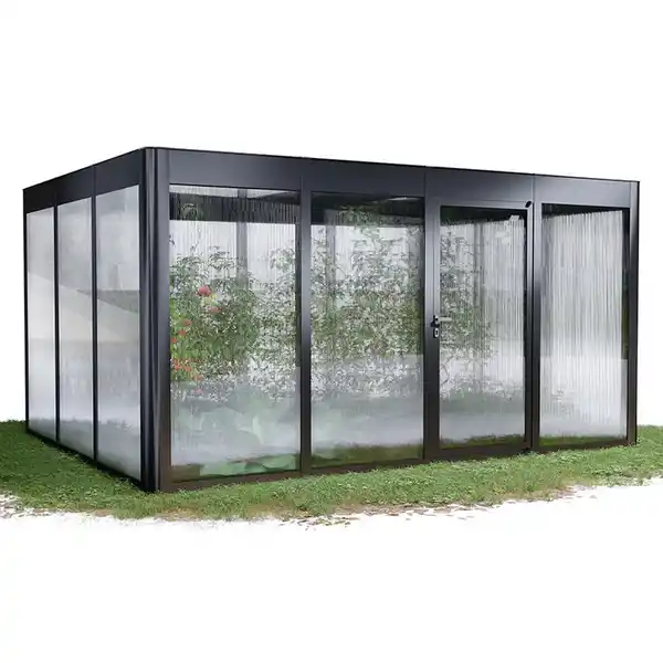 Bild 1 von SunElements Gewächshaus 'SunGarden Select 4.3' 443 x 338 cm mit 10 mm Doppelstegplatten anthrazit-metallic