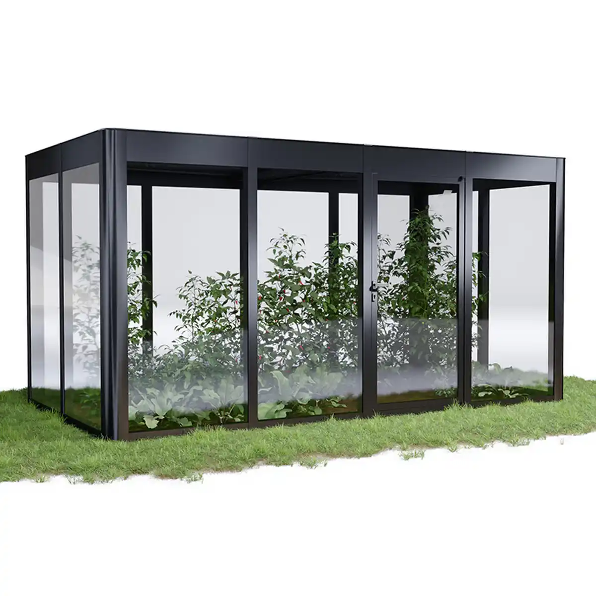 Bild 1 von SunElements Gewächshaus 'SunGarden Infinity 4.2' 443 x 233 cm mit 6 mm Acrylglas anthrazit-metallic