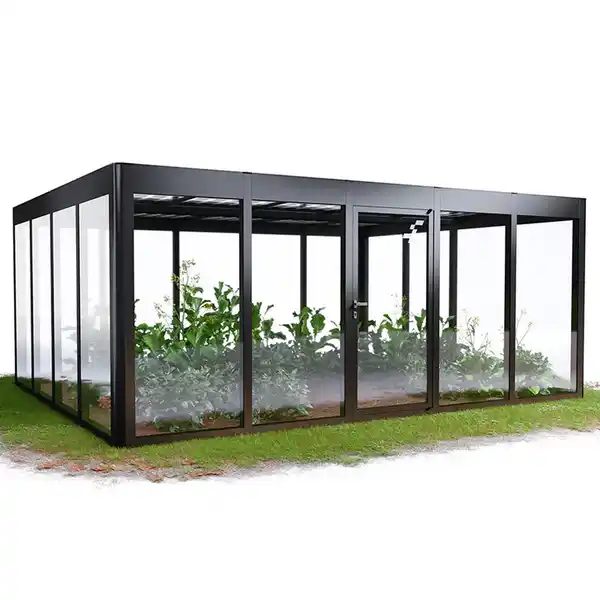 Bild 1 von SunElements Gewächshaus 'SunGarden Energy 5.4' 548 x 443 cm mit 6 mm Acrylglas Solardach anthrazit-metallic