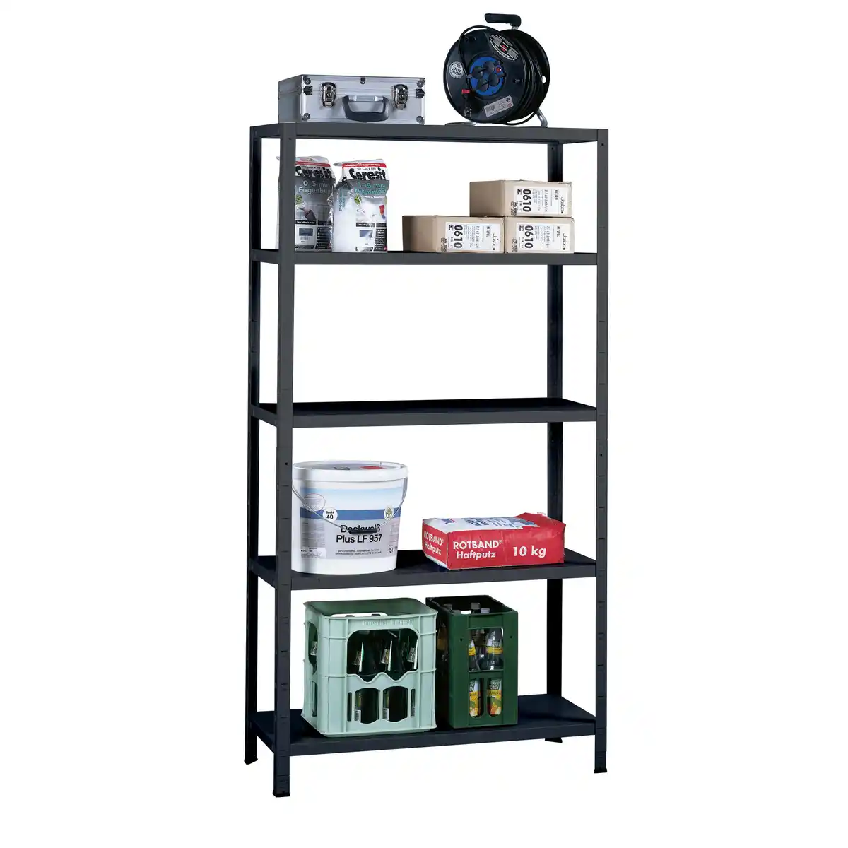 Bild 1 von toom Steck-Grundregal schwarz 100 x 190 x 40 cm, 5 Böden à 65 kg