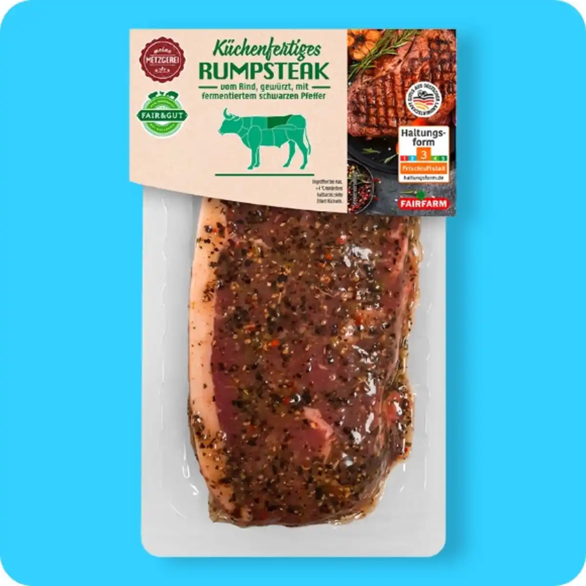 Bild 1 von FAIR & GUT Rumpsteak, gewürzt⁶, Black Aged Pepper