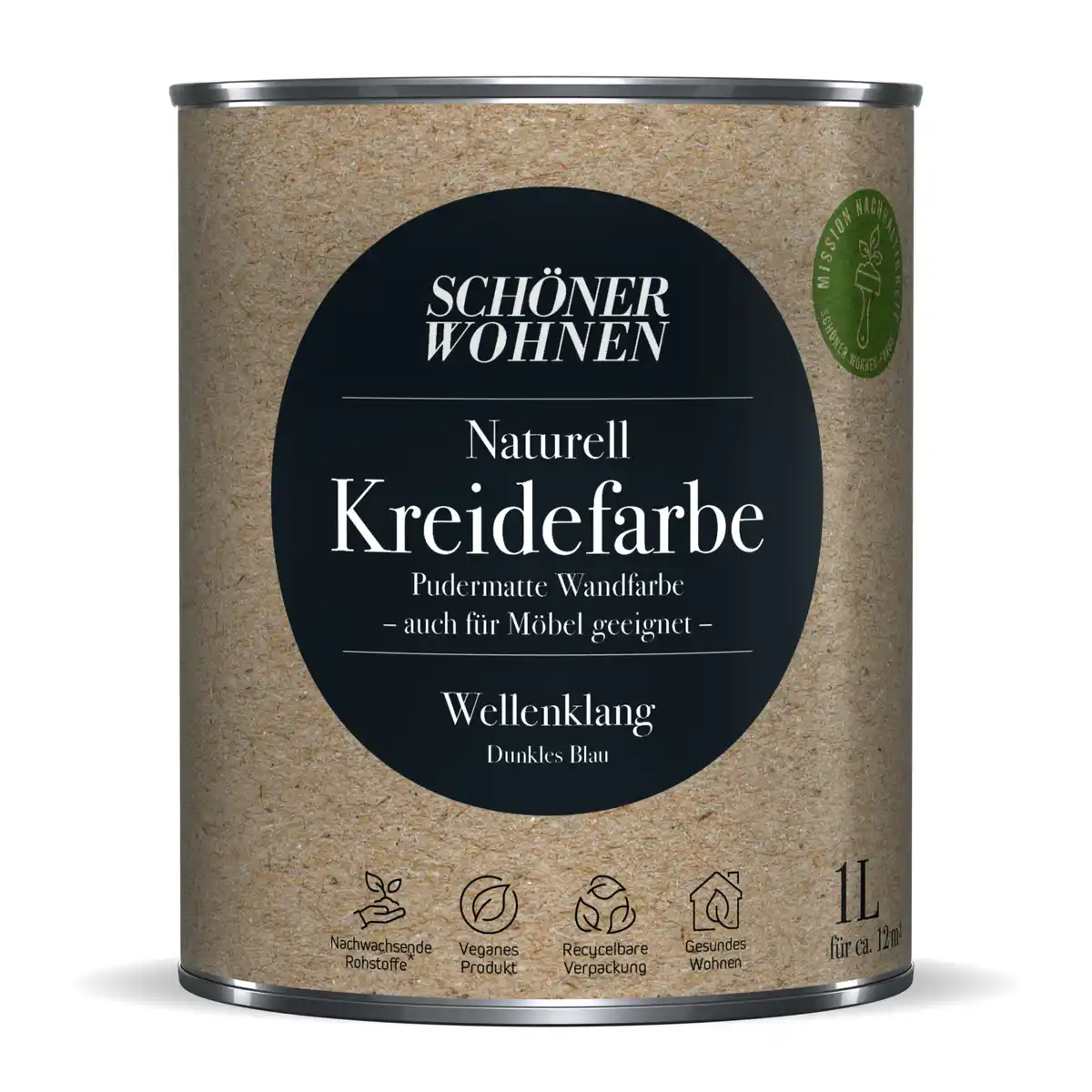 Bild 1 von Schöner Wohnen Farbe Naturell Kreidefarbe 'Wellenklang' dunkelblau matt 1 l