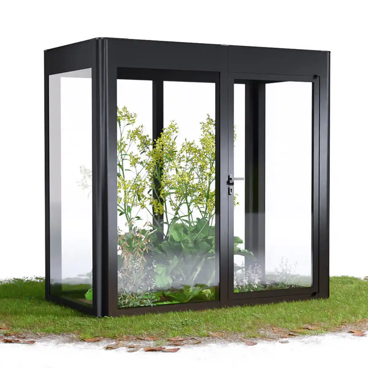 Bild 1 von SunElements Gewächshaus 'SunGarden Energy 2.1' 233 x 128 cm mit 6 mm Acrylglas Solardach anthrazit-metallic