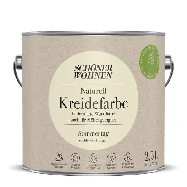 Bild 1 von Schöner Wohnen Farbe Naturell Kreidefarbe 'Sommertag' hellgelb matt 2,5 l