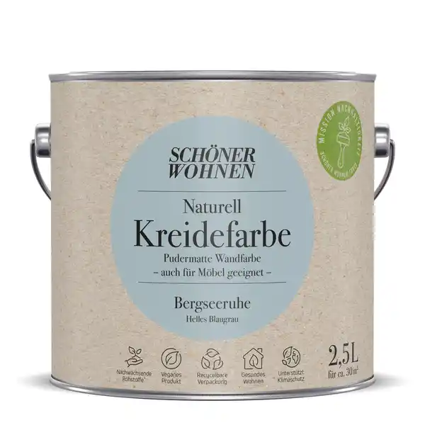 Bild 1 von Schöner Wohnen Farbe Naturell Kreidefarbe 'Bergseeruhe' blaugrau matt 2,5 l