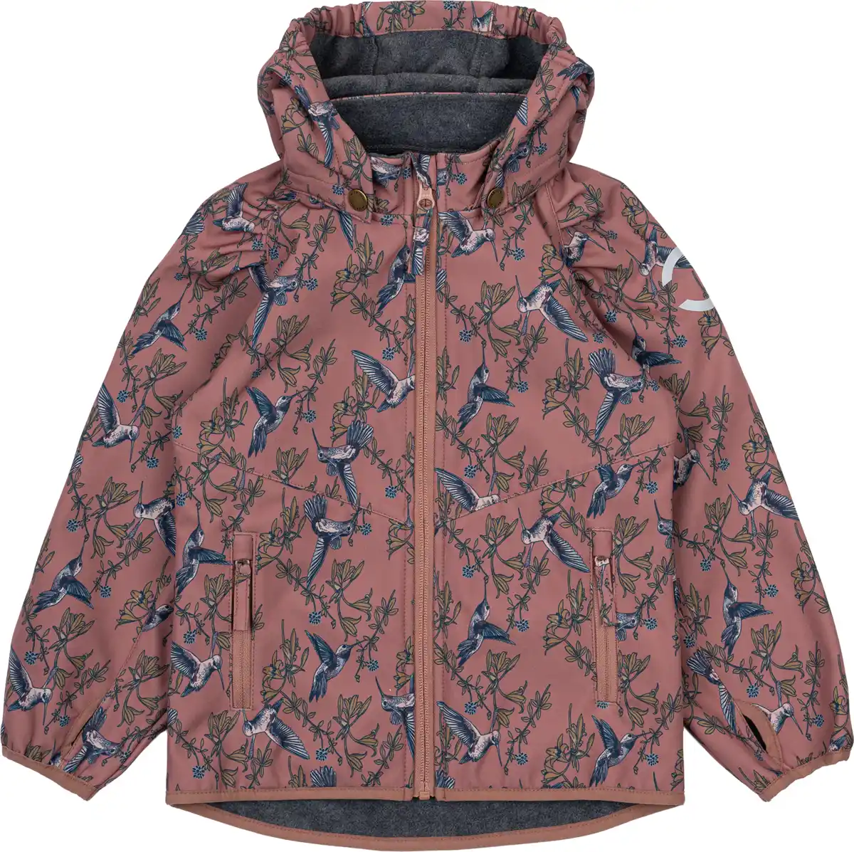 Bild 1 von Mikk-Line Softshelljacke mit Vogel-Muster, rosa, Gr. 86/92