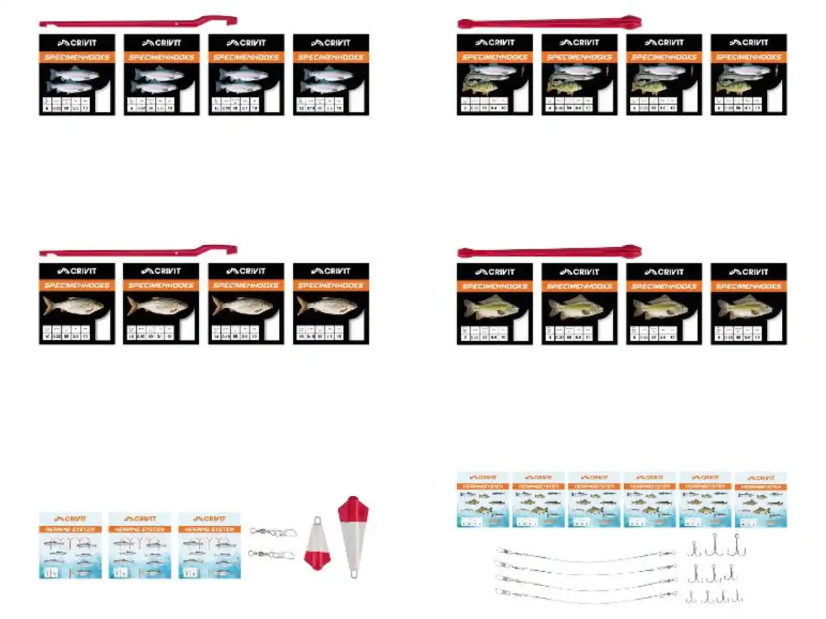 Bild 1 von CRIVIT Vorfachhaken-Set / Heringspaternoster-Set / Raubfisch-Stahlvorfach-Set