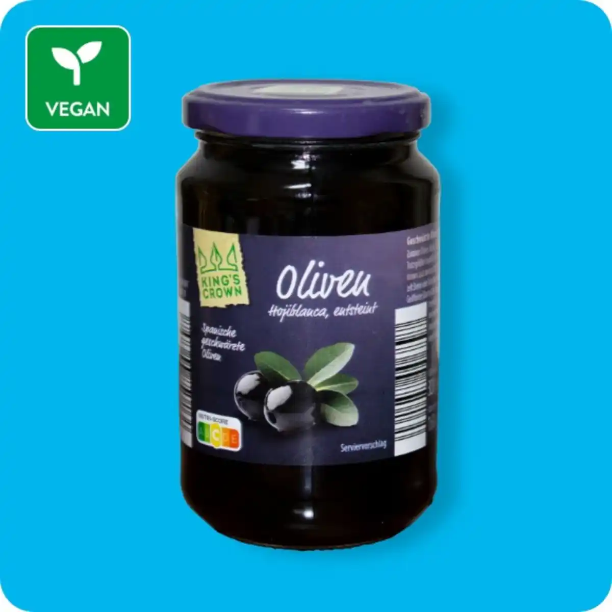Bild 1 von KING'S CROWN Spanische Oliven, entsteint, Geschwärzte Oliven