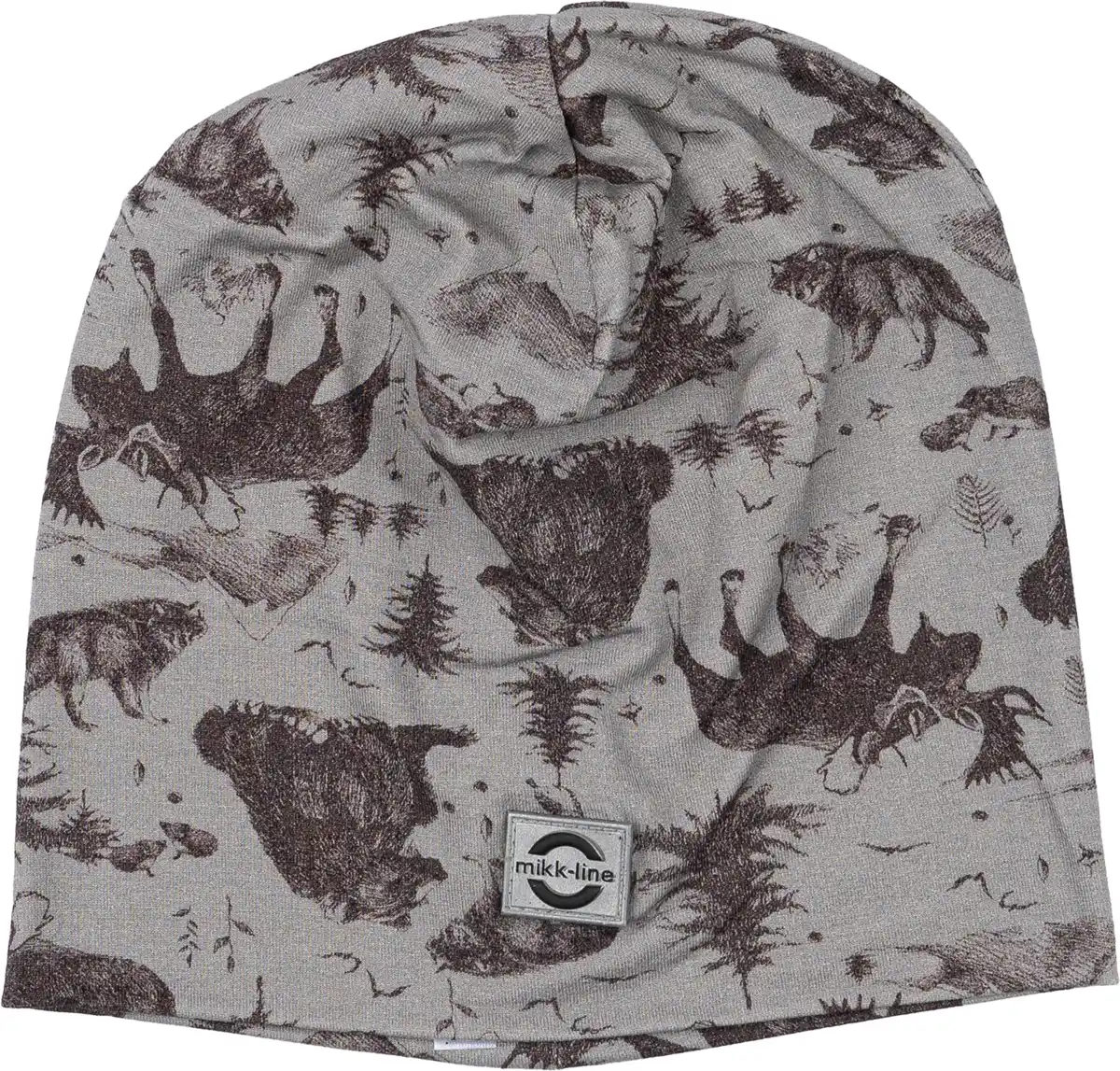 Bild 1 von Mikk-Line Mütze mit Waldtier-Muster, grau, Gr. 98/104