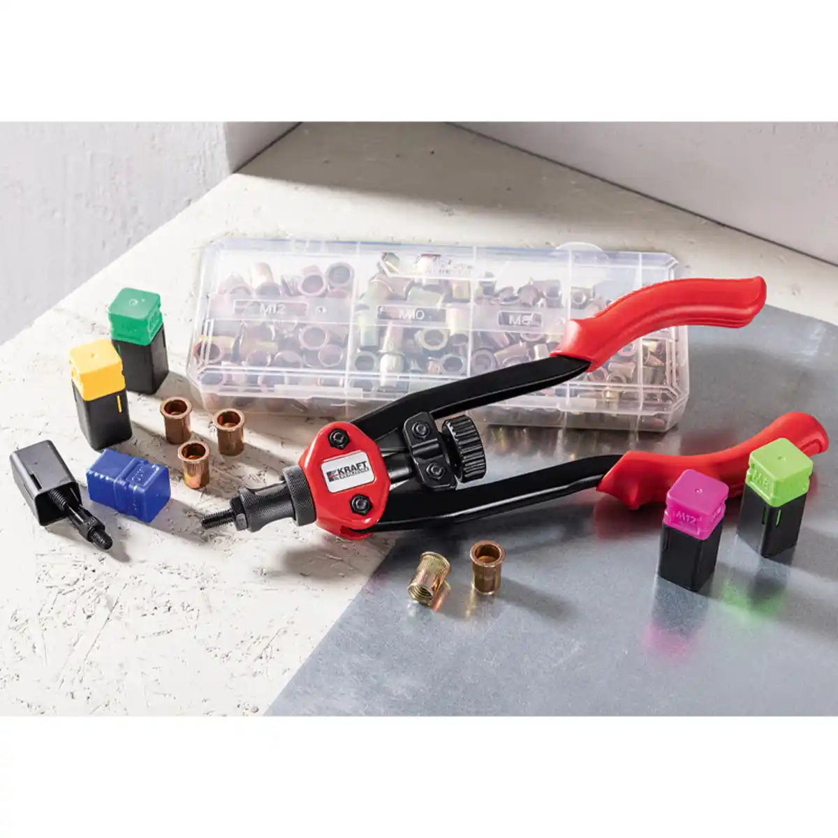 Bild 1 von Kraft Werkzeuge Nietmutternzangen-Set 151-tlg.