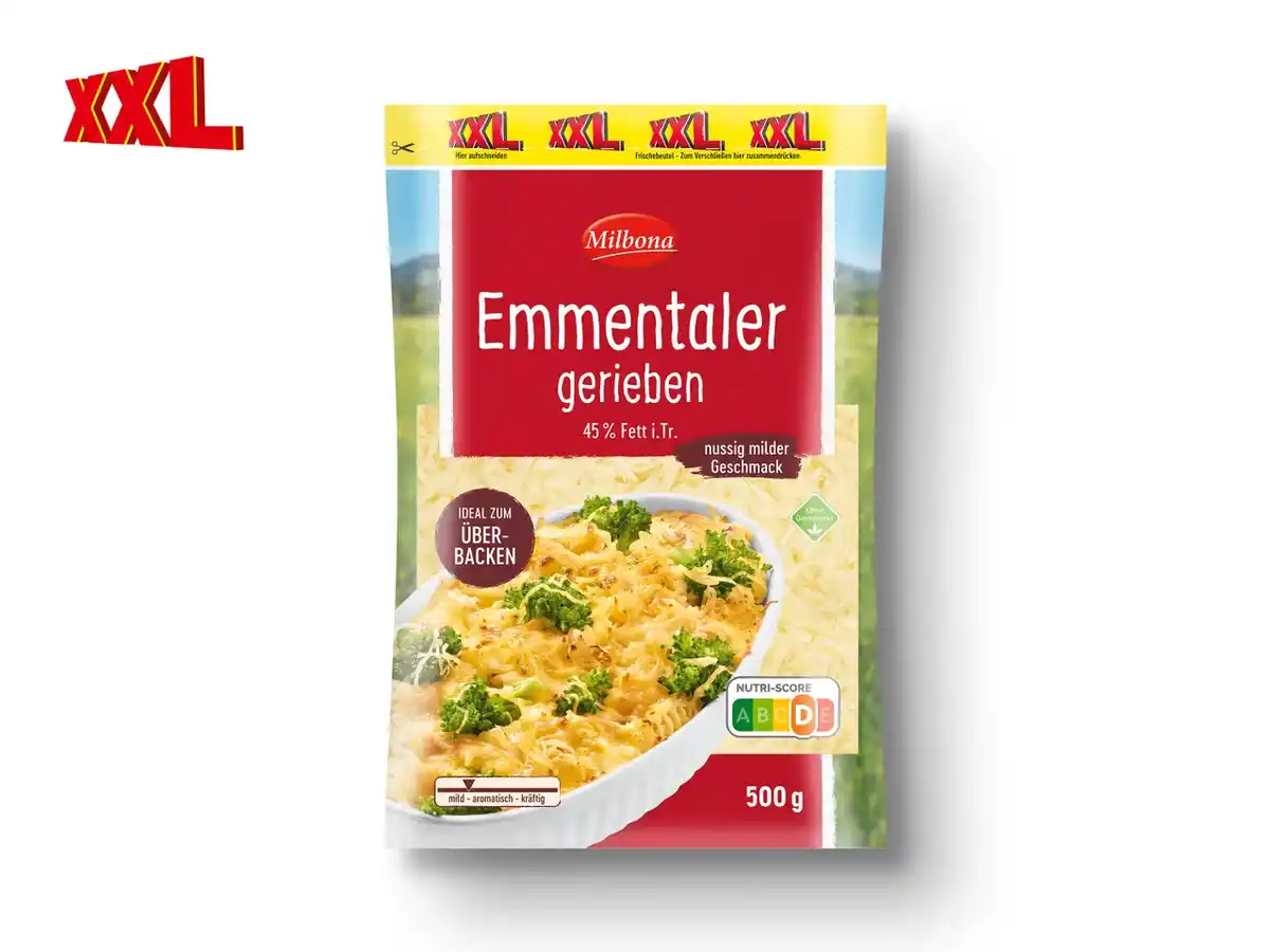 Bild 1 von Milbona Emmentaler, gerieben,  500 g