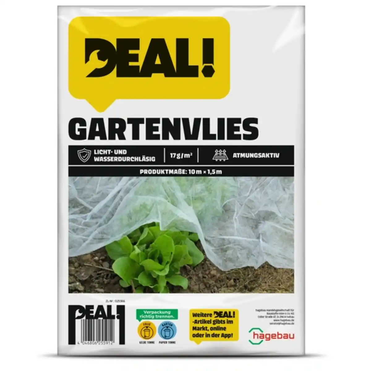 Bild 1 von Gartenvlies, LxB: 10 x 1,5 m, 17 g/m², weiß