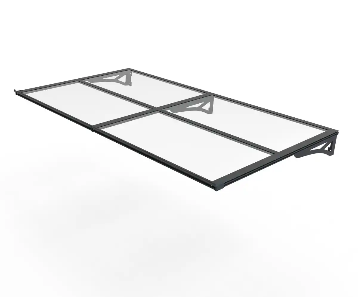 Bild 1 von TrendLine Vordach Bordeaus Aluminium schwarz 200 x 90 cm