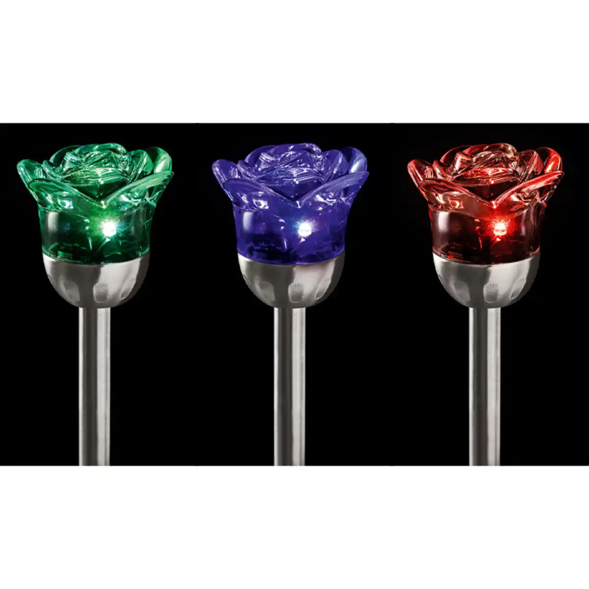 Bild 3 von I-Glow LED-Solar-Gartenstecker "Rose"
