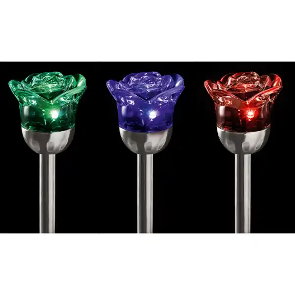 Bild 3 von I-Glow LED-Solar-Gartenstecker "Rose"