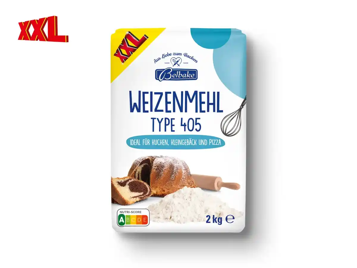 Bild 1 von Belbake Weizenmehl Type 405 XXL,  2 kg