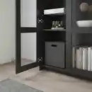 Bild 3 von BRIMNES Schrank mit Türen, Glas/schwarz 78x95 cm