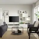 Bild 3 von BESTÅ TV-Komb. mit Vitrinentüren, weiß/Lappviken Klarglas weiß 240x42x190 cm