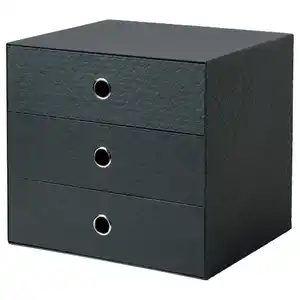 PALLRA Minikommode mit 3 Schubladen, schwarz 33x26 cm