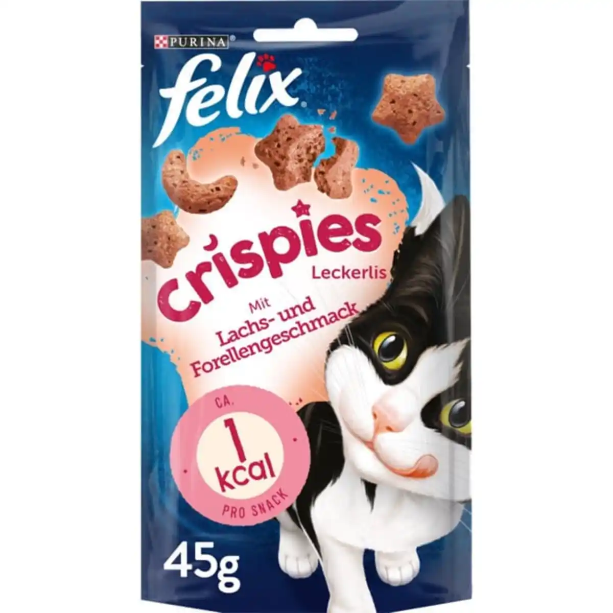Bild 1 von FELIX Crispies Katzensnack Lachs- und Forellengeschmack 4x45g