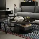 Bild 2 von FRÖTORP Couchtisch, anthrazit marmoriert/schwarz Glas 88 cm